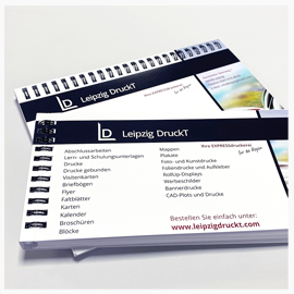 Drucke mit Halbverdeckter Bindung Ansicht einiger Formate